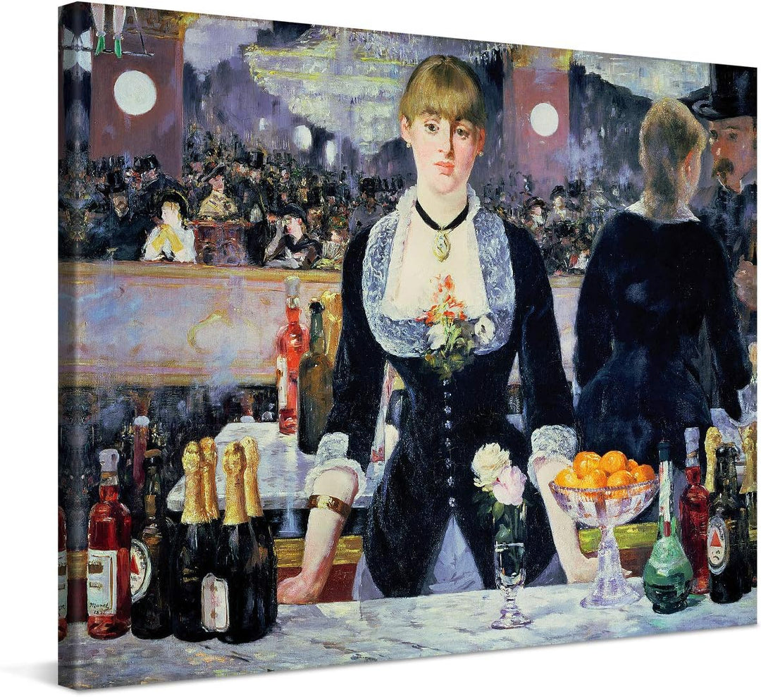 PICANOVA – Édouard Manet – A Bar at the Folies-Bergère 80x60cm – Bild auf Leinwand – Premium Kunstdr