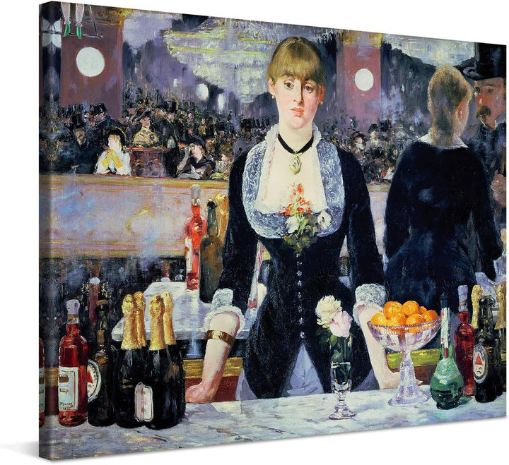 PICANOVA – Édouard Manet – A Bar at the Folies-Bergère 80x60cm – Bild auf Leinwand – Premium Kunstdr