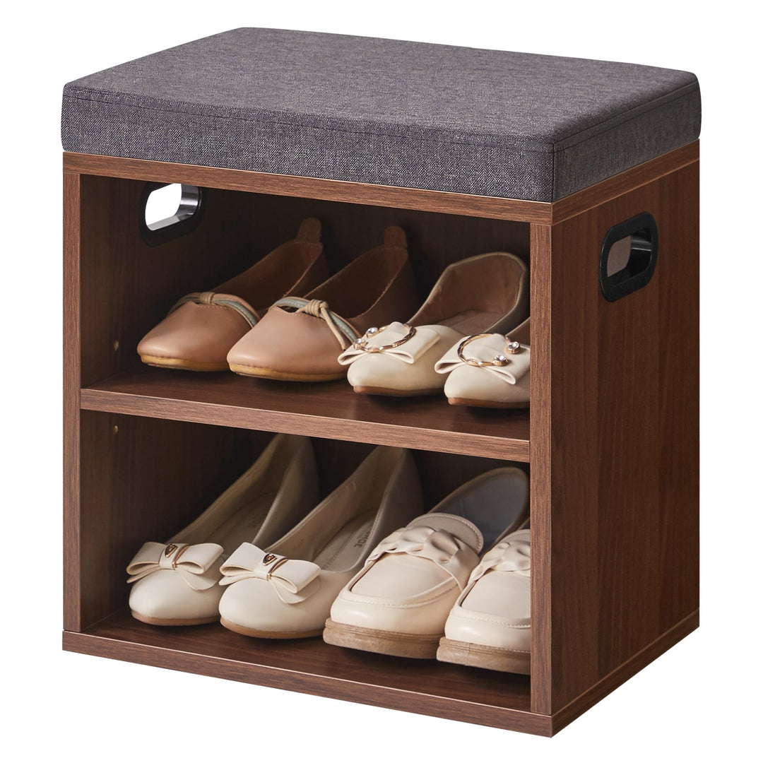 YMYNY Schuhbank mit Sitzfläche, Schuhschrank mit sitzbank, Schuhregal Klein mit Sitzbank, Sitzbank m