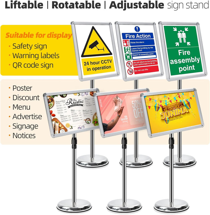 VAIIGO A3 Infoständer Höhenverstellbar Aluminium DIN A3 Plakatständer Informationsständer Präsentati