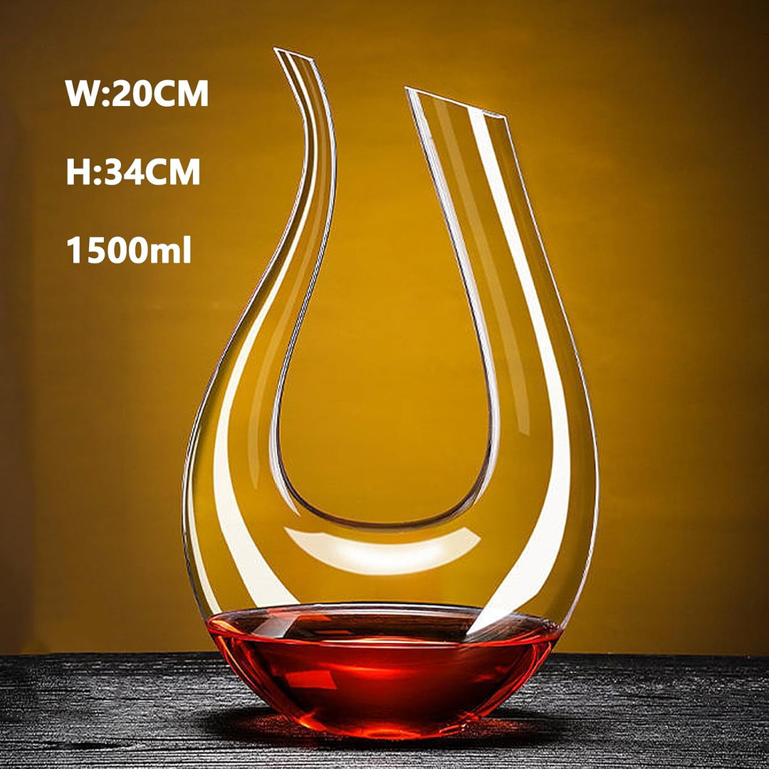 Red Wine Decanter, Glass Carafe Aerator, 100% Lead-Free Crystal Wine Carafe, Unique Wine Aerator Pre