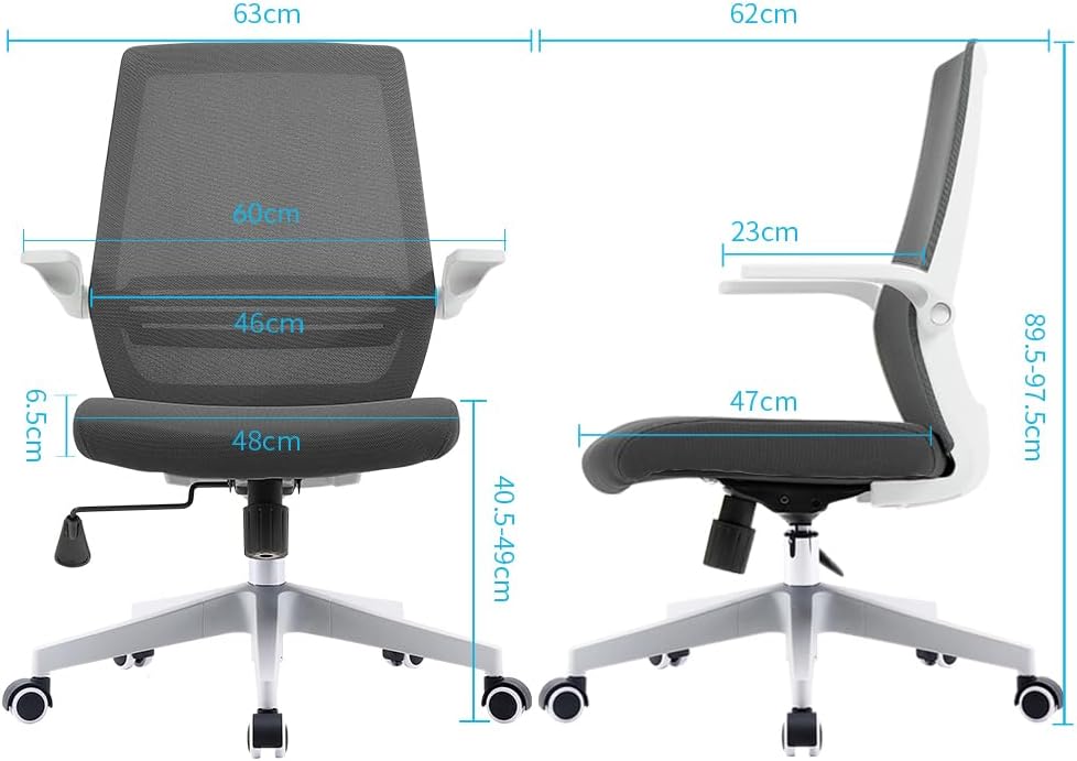SIHOO Bürostuhl Ergonomisch Schreibtischstuhl mit Hochklappbaren Armlehnen Höhenverstellung Taillens