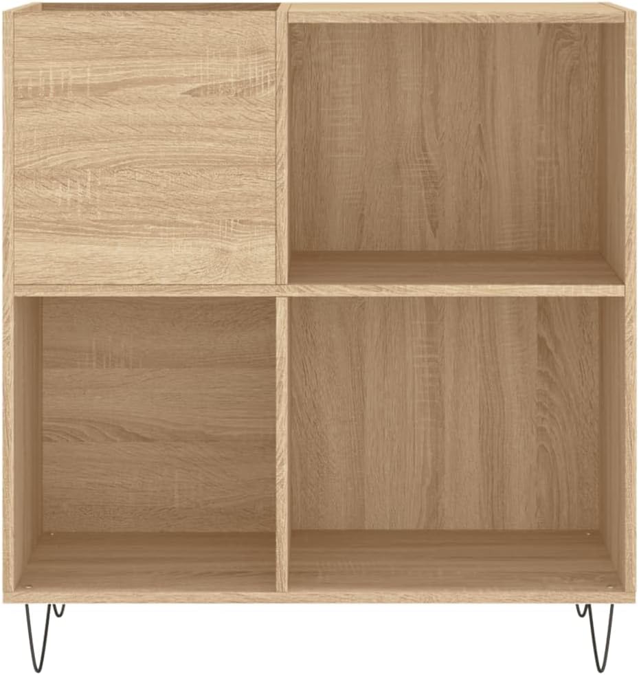vidaXL Plattenschrank, Schallplattenschrank mit viel Stauraum, Plattenspieler Schrank für Wohnzimmer