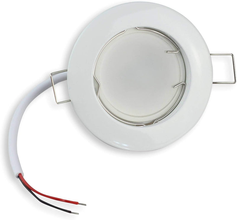 6x LED Einbaustrahler Set rund - weiss 7 Watt kaltweiss MR16 12V - Einbauleuchten flach 58-65mm Bohr