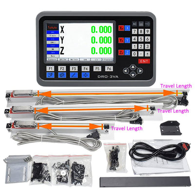 3 Achsen Digitalanzeige-kit 12" 20" 40" Digital Anzeige mit 3 Axis DRO Linear Massstab 300mm+500mm+1