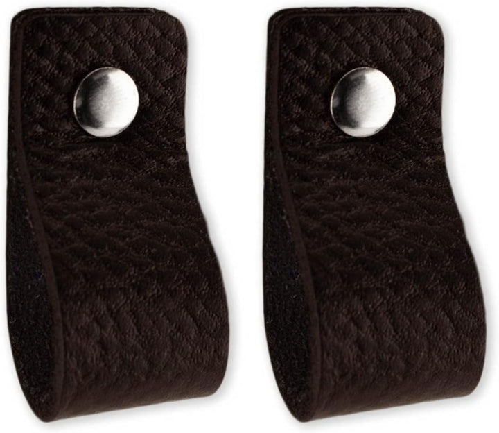 Brute Strength - Ledergriffe für Möbel - Schwarz - 4 Stück - 12,5 x 2,5 cm - Schrankgriff, Türgriff