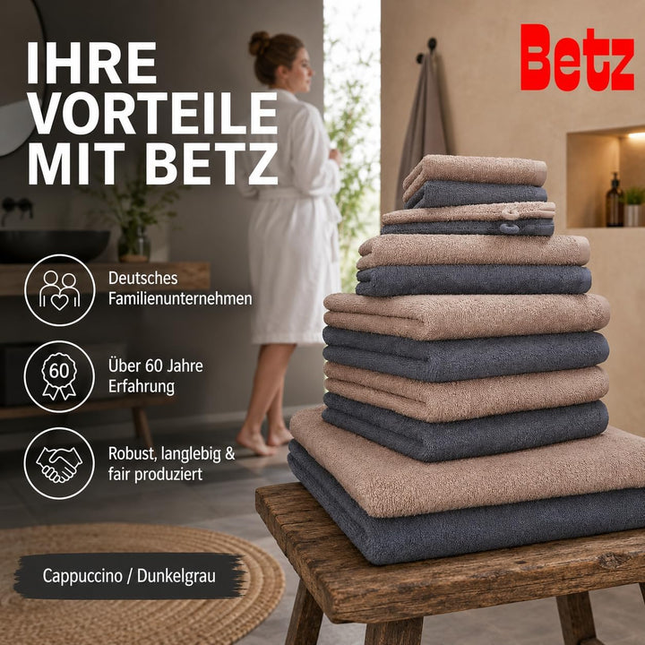 Betz 12 TLG. Handtuch Set Berlin 100% Baumwolle 2 Liegetücher 4 Handtücher 2 Gästetücher 2 Seiflappe