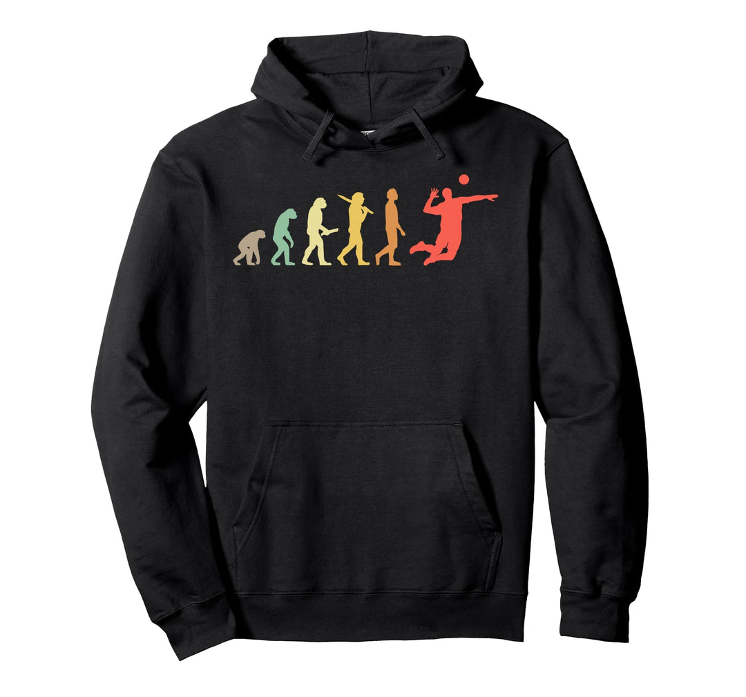 Retro Volleyball Evolution Geschenk für Volleyballspieler Pullover Hoodie