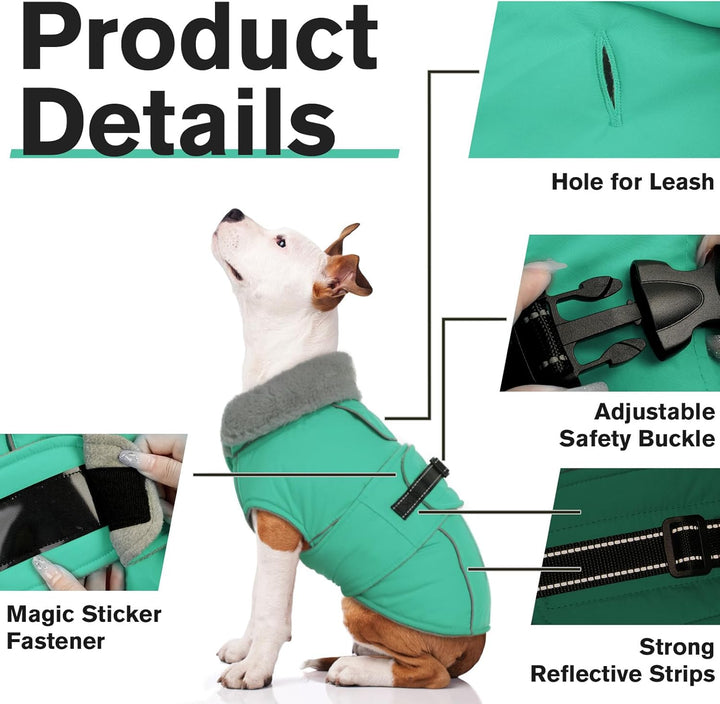Lelepet Hundemantel Winterweste Reflektierende Fleece Hundejacke für Extra Grosse Hunde Wasserdicht