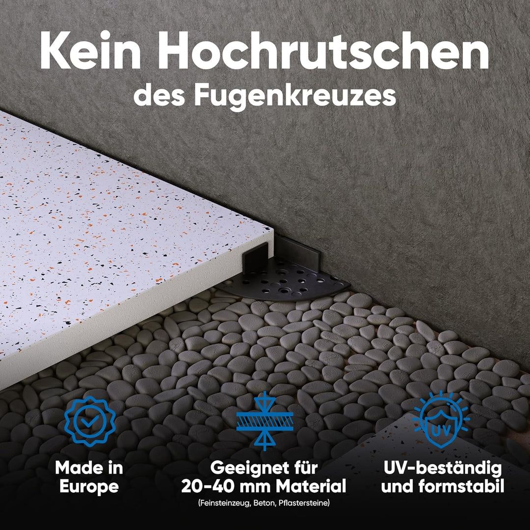 Bauhandel24 Fugenkreuze 3mm für Terrassenplatten Plattenlager Auflage Pads mit Teller Aussenbereich