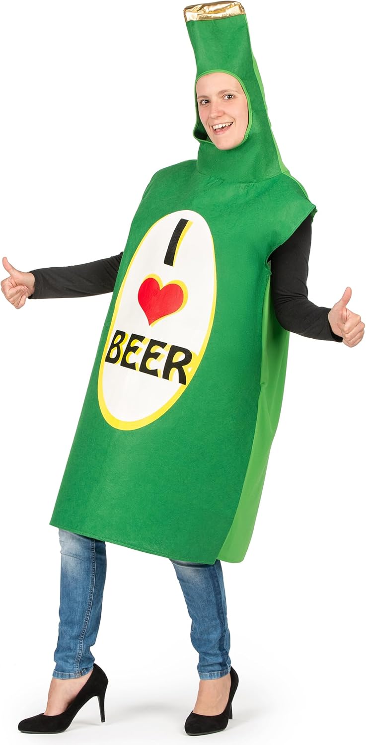 DEGUISE TOI Bierflasche Kostüm für Erwachsene grün I Love Beer