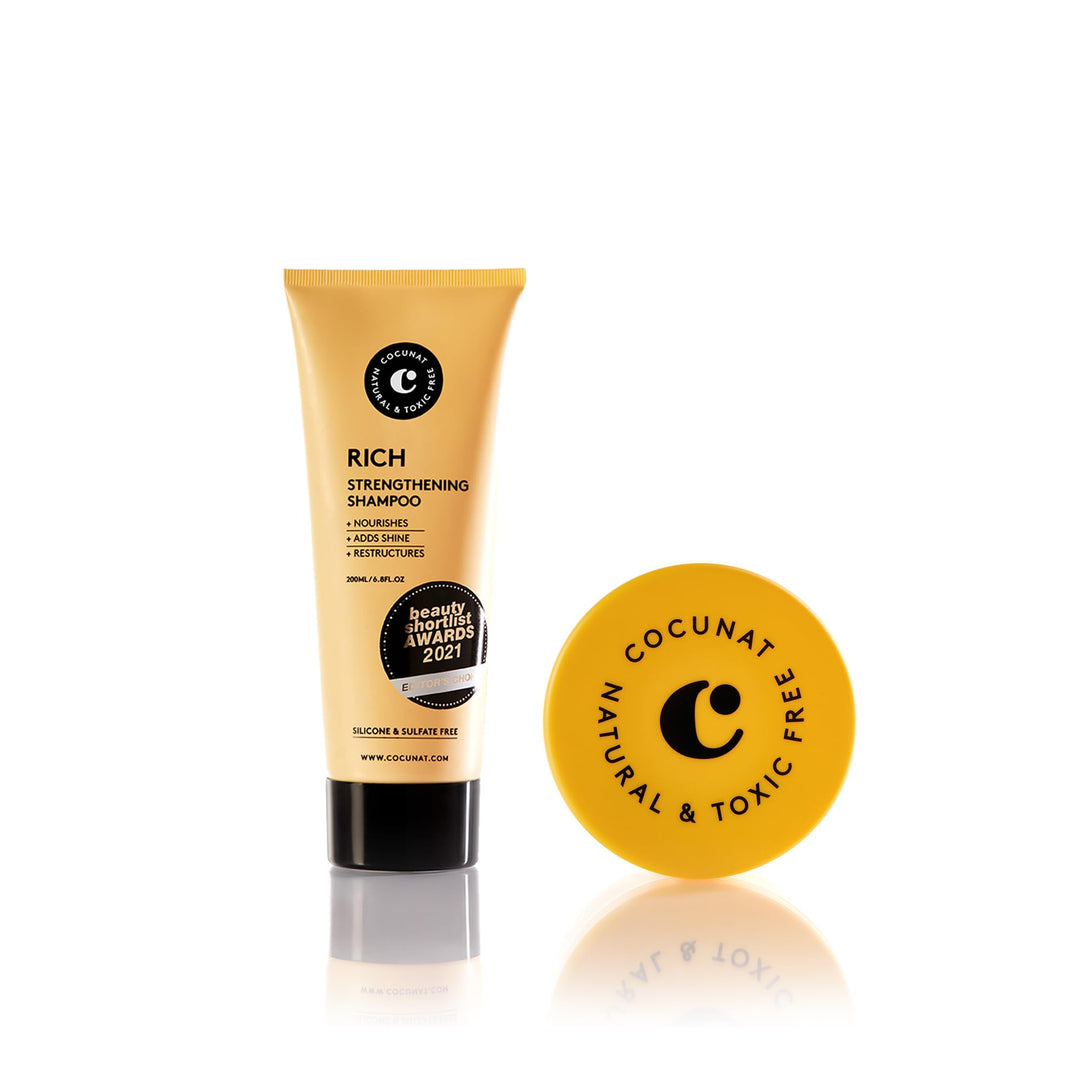COCUNAT | Pflegeset für trockenes Haar | RICH Kräftigendes Shampoo + BOOMBASTIC Ultra-Nährende Haarm