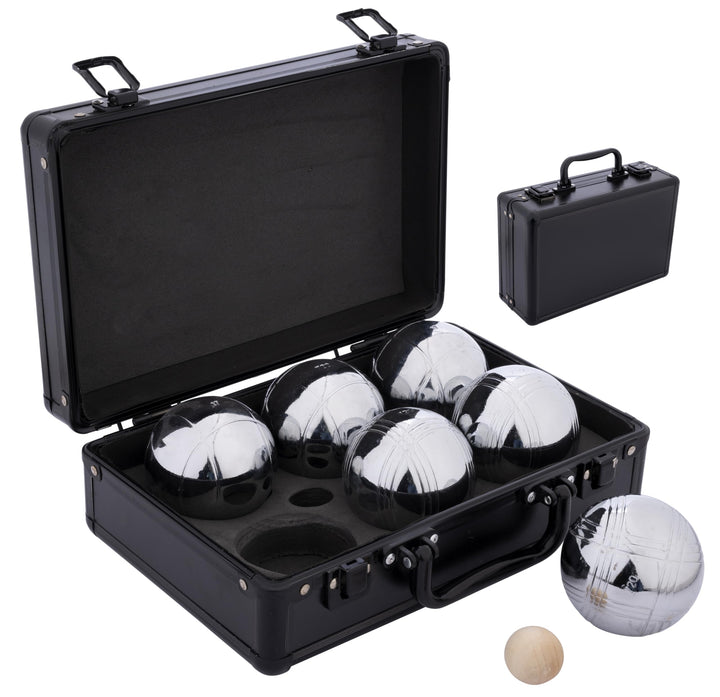 Engelhart - Set aus Metall-Pétanque-Boules mit Aluminiumkoffer - Boules von 74 mm, 720 g - Transport