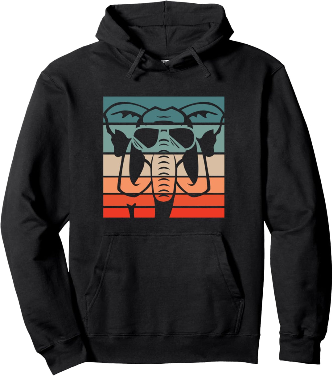 Elefant Retro Style Vintage Pullover Hoodie