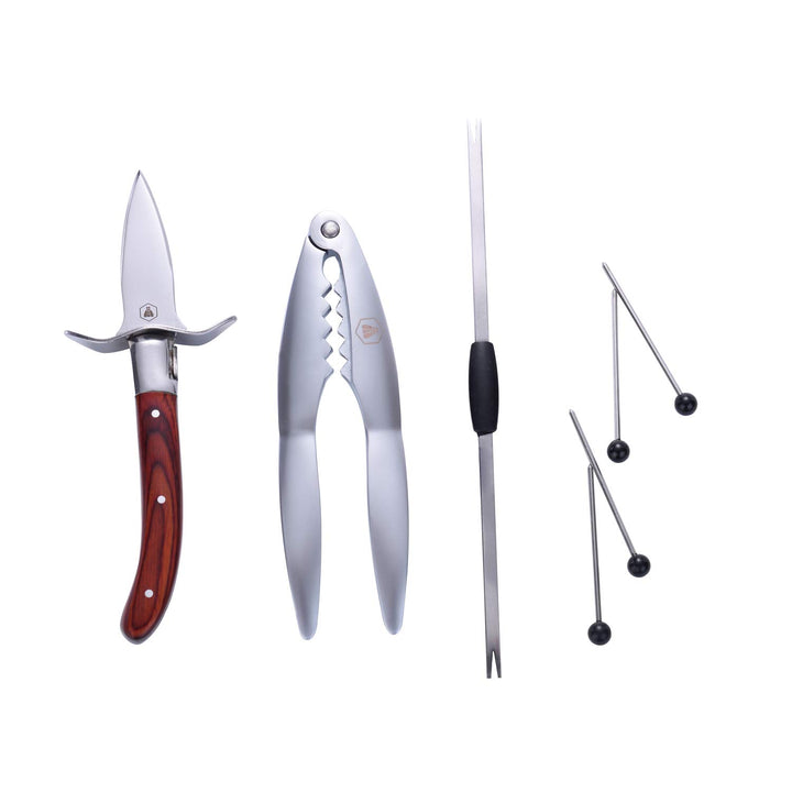 LAGUIOLE - LAGUIOLE Meeresfrüchte Utensilien Box Lot* 7 Stück Edelstahl Braun