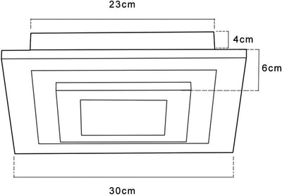 ZMH LED Deckenleuchte Wohnzimmer Dimmbar stufenlos mit Fernbedienung 23W 30cm quadratisch Deckenlamp