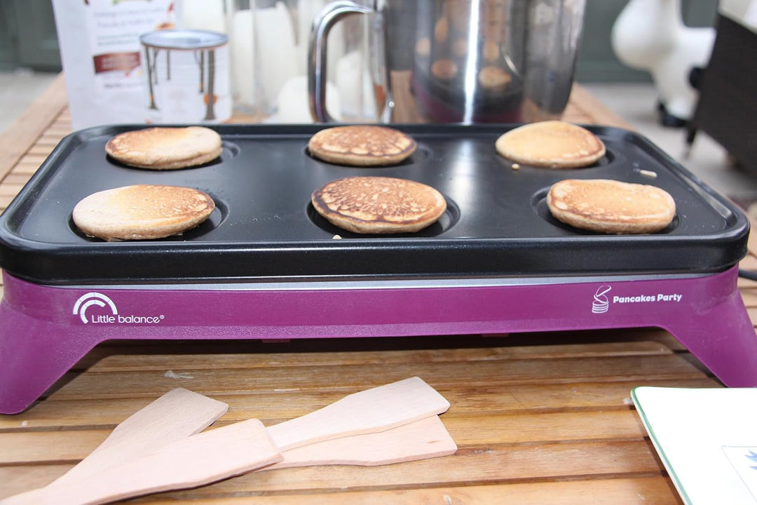 LITTLE BALANCE 8498 Pancakes Party 1500-6 Pfannkuchenmaschine mit herausnehmbarer Platte für 6 Perso