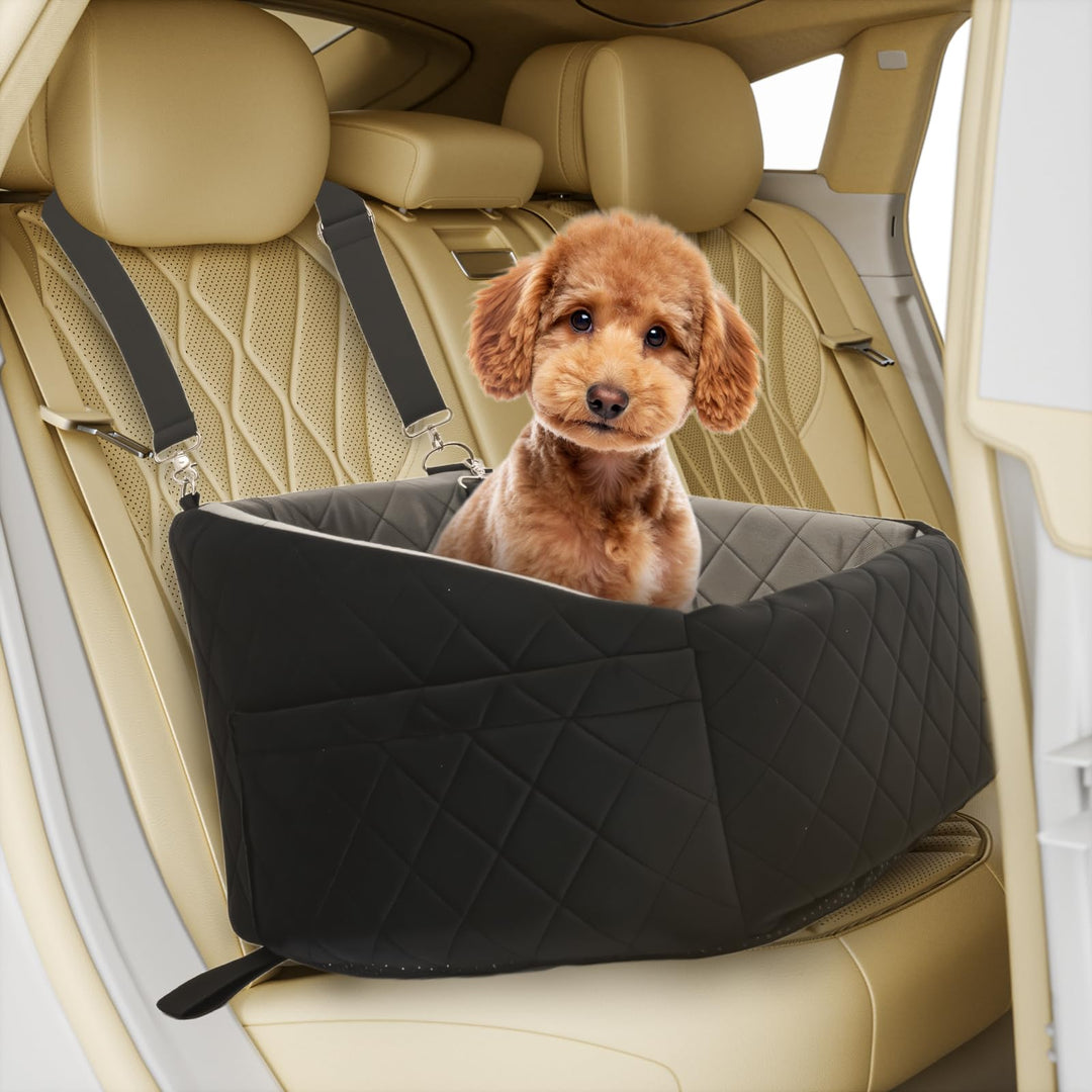 Hunde Autositz für kleine Hunde und Katzen,Waschbarer Hundesitz Auto für Haustiere mit Aufbewahrungs