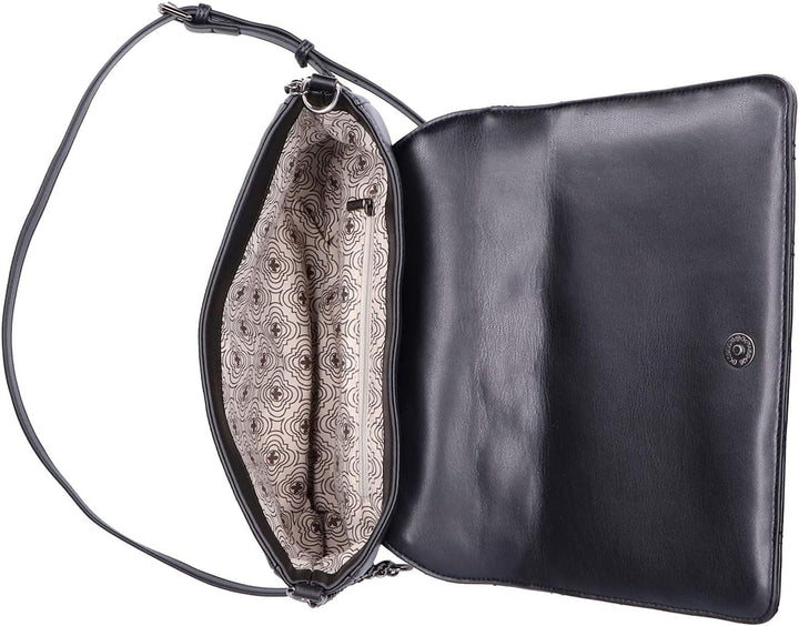 Rieker Damen Umhängetasche gesteppt Kettendetail H1110 Schwarz, Schwarz