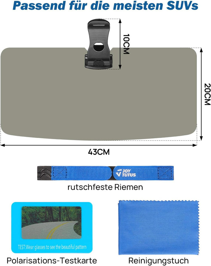 JOYTUTUS Auto Sonnenblende Verlängerung, Frontscheibe-Sonnenschutz, Blend- und UV-Strahlenschutz, Po