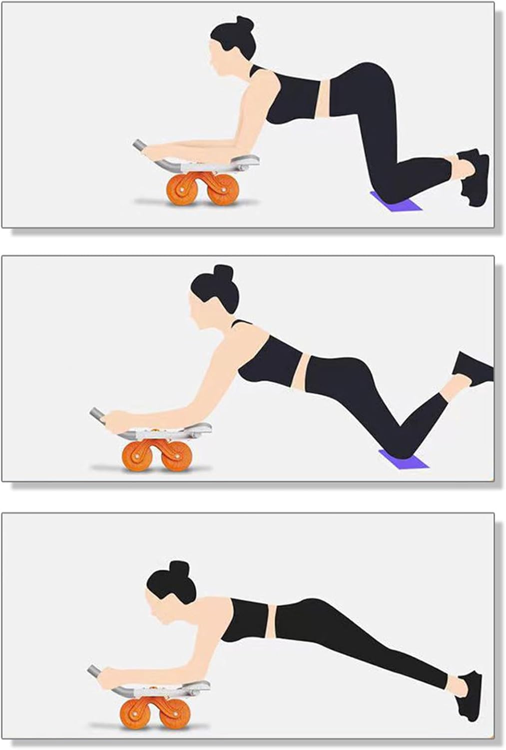 Bauch-Roller-Rad – abnehmbare Bauch-Trainingsausrüstung, tragbarer Bauch-Trainingsroller mit Anti-Ru