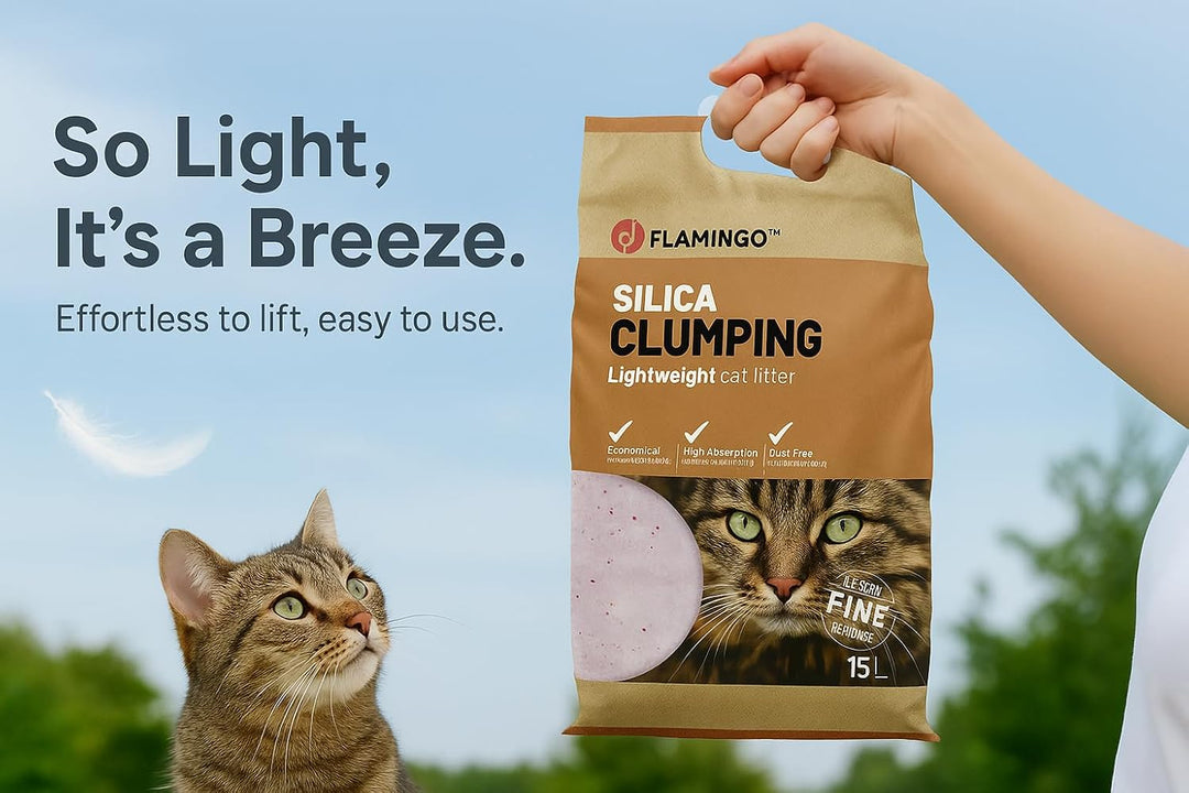 Flamingo Katzenstreu – neutraler Duft – Kohlegranulat – 15l für 18 Wochen – Herkunft aus Kanada – ne