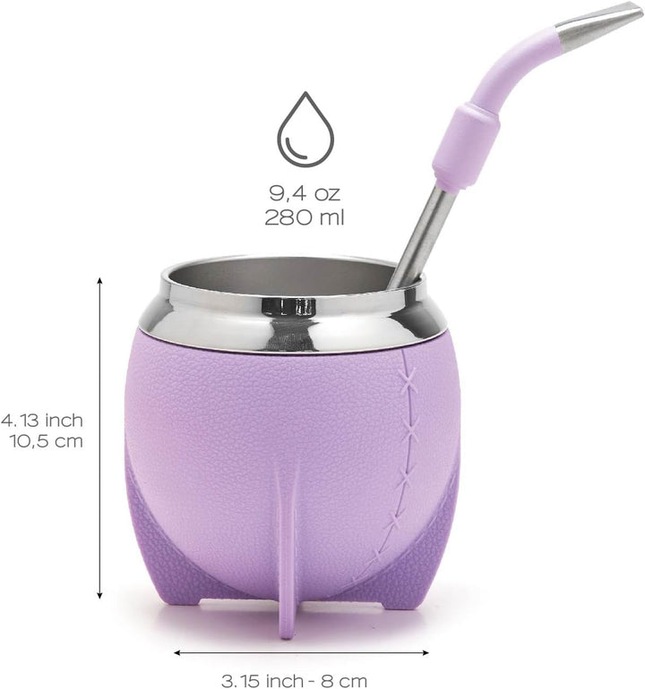 balibetov Yerba Mate Becher und Bombilla Set, inklusive Edelstahl Yerba Mate Kürbis, Premium Bombill