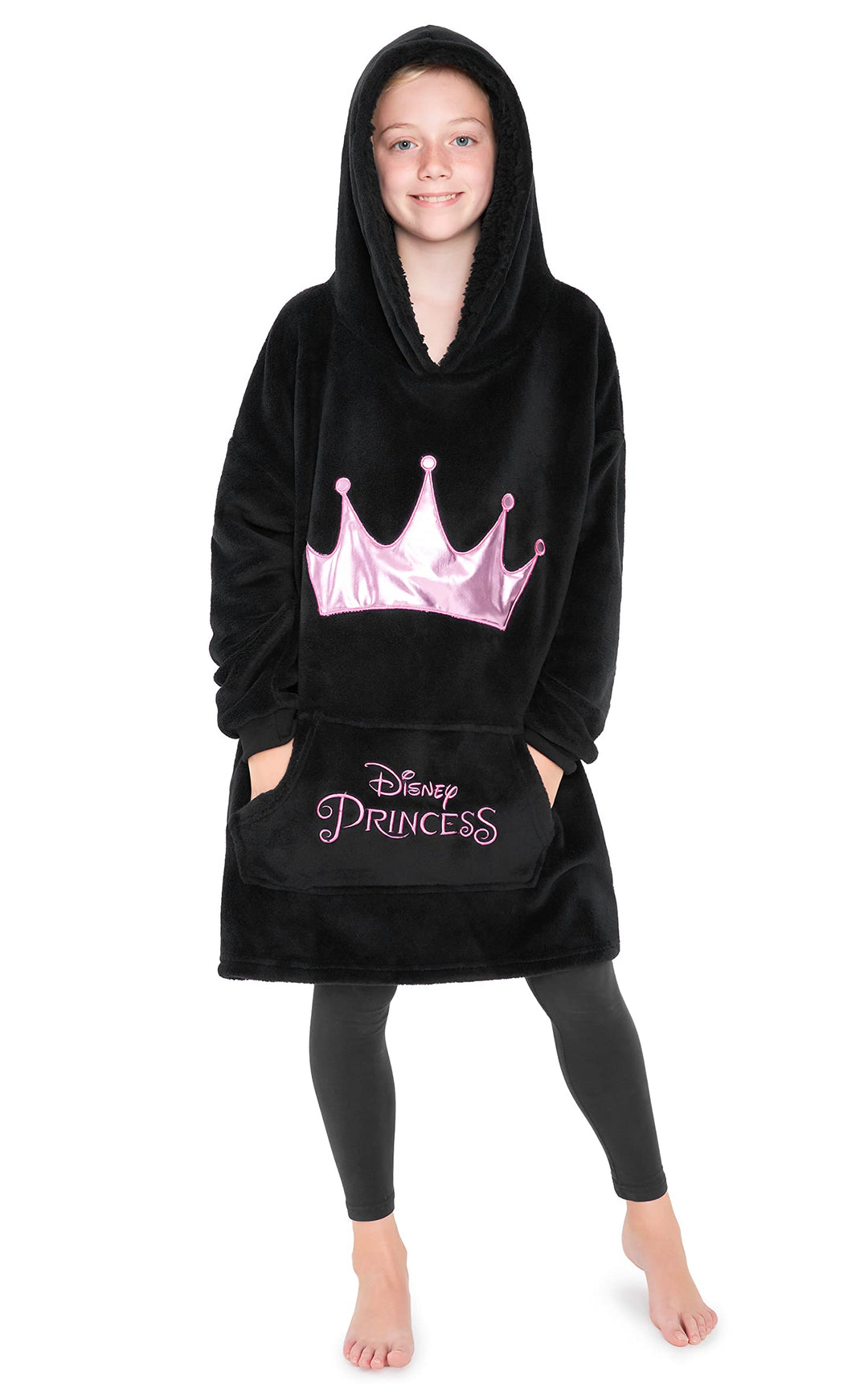 Disney Stitch Kapuzenpullover Mädchen, Übergrosse Hoodie Decke Kinder mit Sherpa-Kapuze und Kängurut