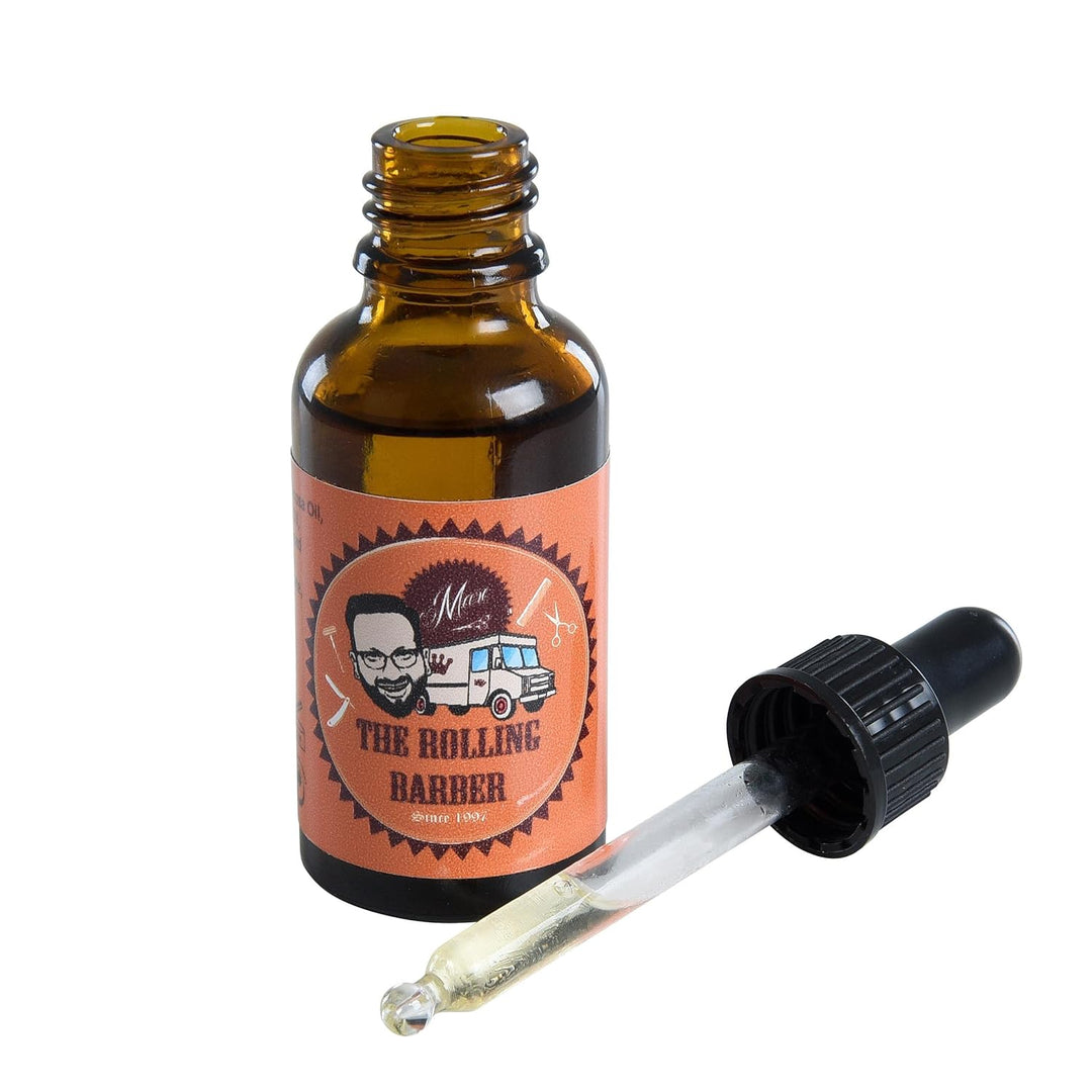 ESTEXO Bartöl Bartpflege Bart Öl 30 ml Marc the Rolling Barber Glasflasche mit Pipette, Bart Öl