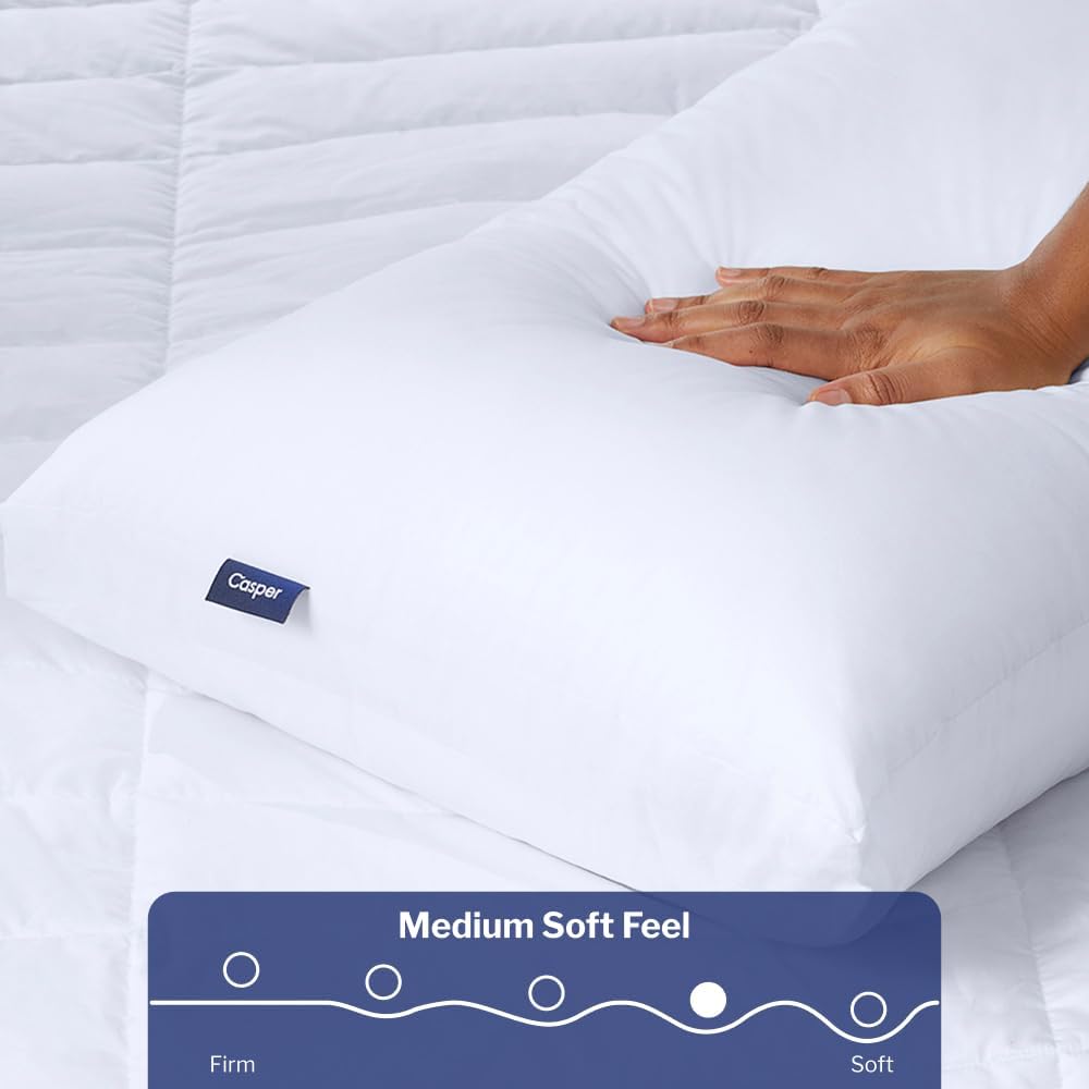 Casper Sleep Original Kissen zum Schlafen, Kingsize, Weiss