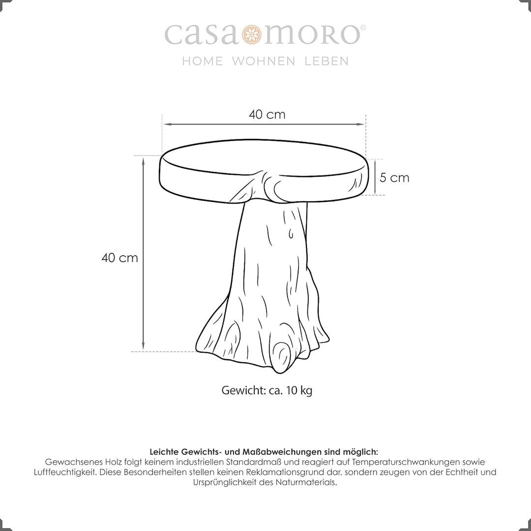 Casa Moro Beistelltisch Pflanzenständer - Couchtisch Wohnzimmertisch Ablagetisch | Wurzelholz Tisch