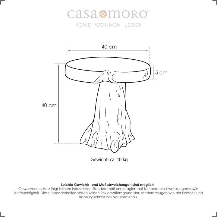 Casa Moro Beistelltisch Pflanzenständer - Couchtisch Wohnzimmertisch Ablagetisch | Wurzelholz Tisch