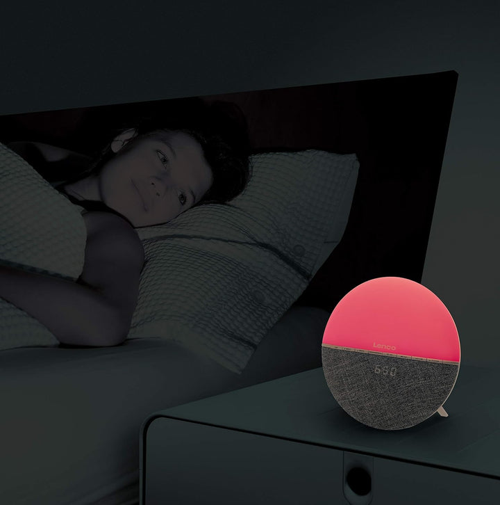 Lenco CRW-4 Uhrenradio - Wellness Wake-Up-Light - Lichtwecker mit Bluetooth - PLL FM Empfänger - zwe