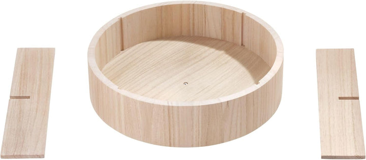 The Home Edit by iDesign 30,5cm Lazy Susan Drehteller mit herausnehmbarer Trennwand, natürliches Pau