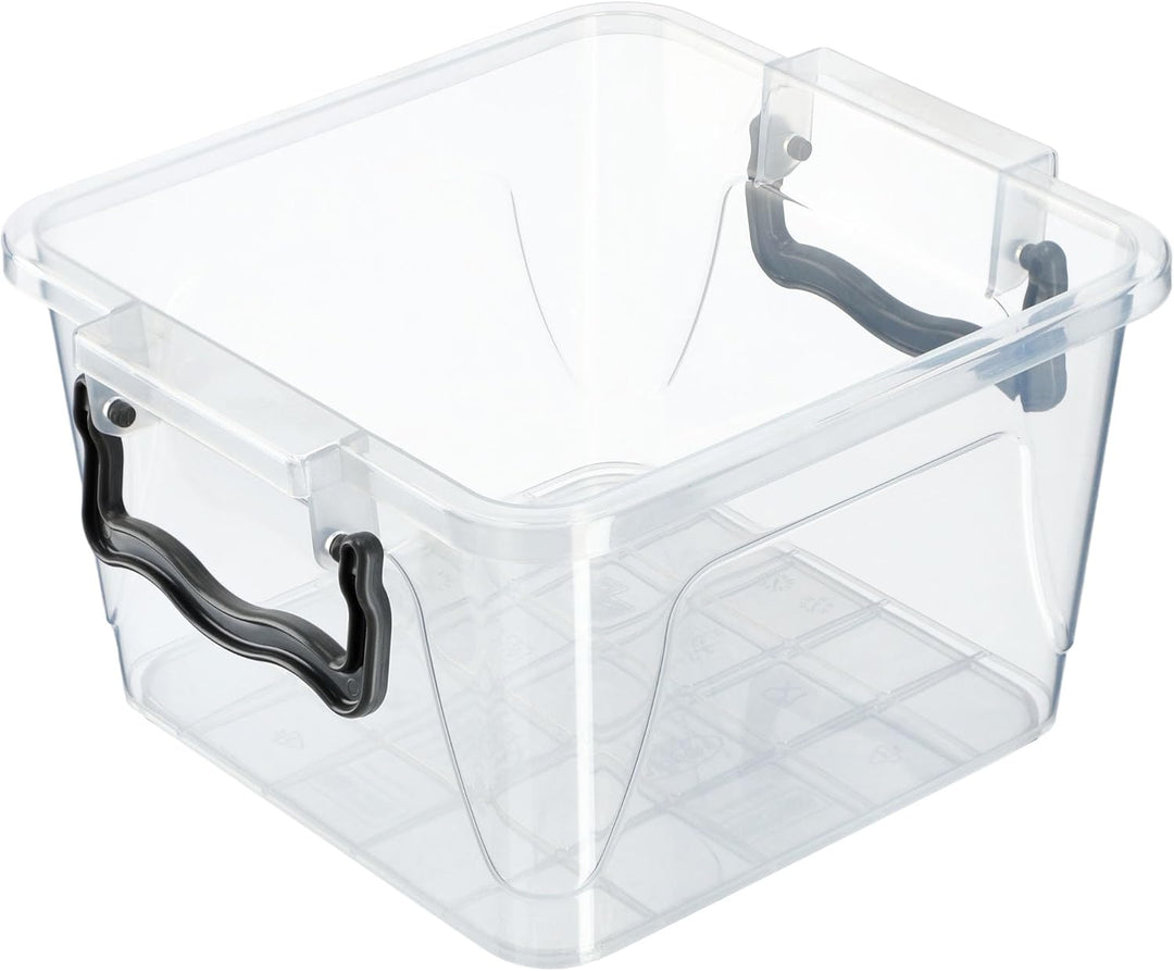 KADAX Aufbewahrungsbox mit Deckel, Robuster Plastikbehälter aus Kunststoff, Lunchbox, Transparente F