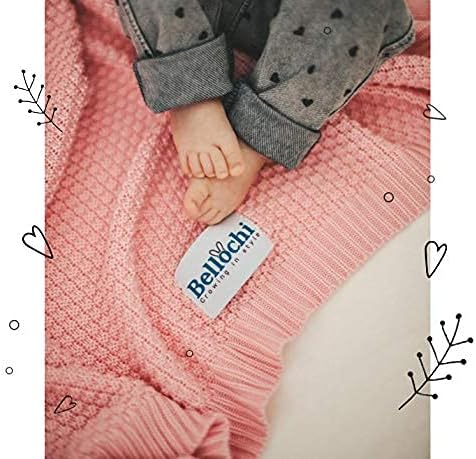 Bellochi Babydecke für Mädchen und Junge - 100% Bambus - Kuscheldecke Kinder Erstlingsdecke Strickde