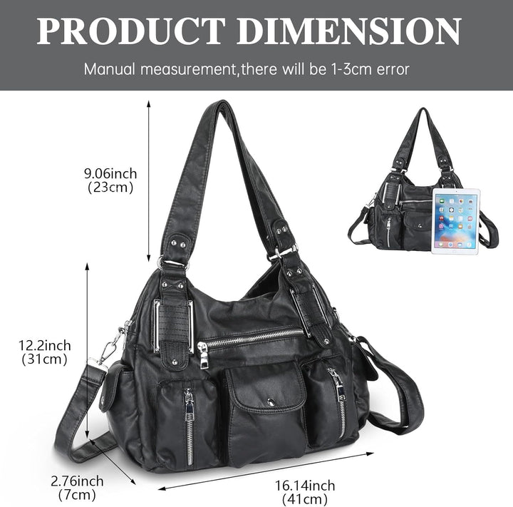 Damen Handtasche Grosse Schultertasche PU Leder Henkeltasche Frauen Weiches Hobo Tasche Umhängetasch