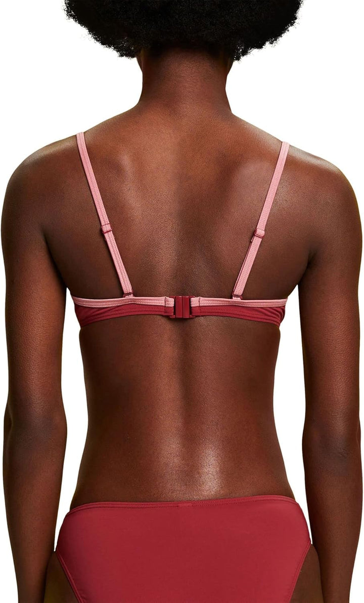 ESPRIT Damen Tayrona Beach RCS Pad.Plunge Bikini, Dark Red