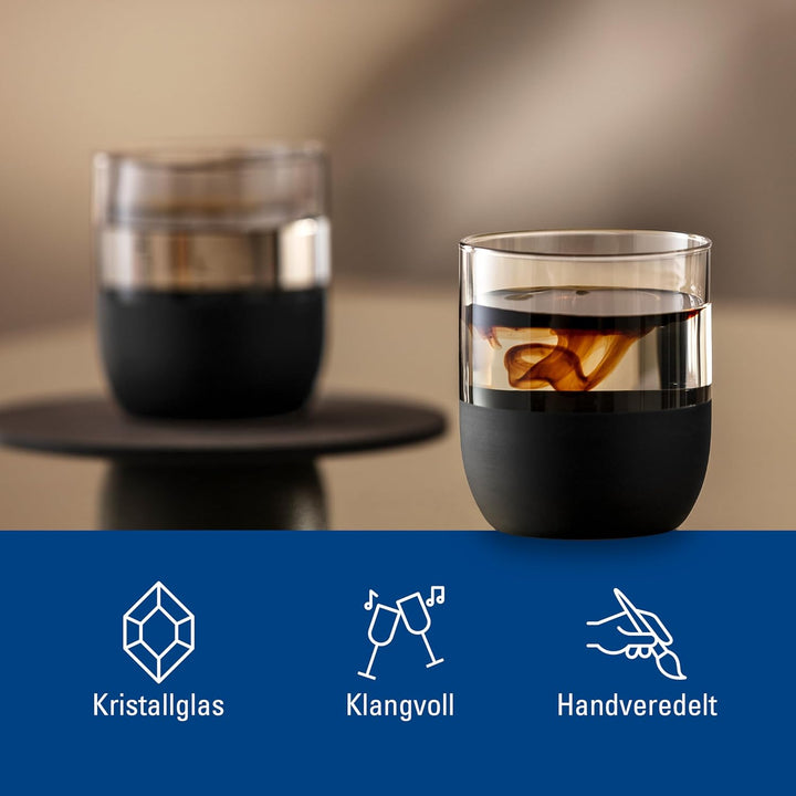 Villeroy & Boch – Manufacture Rock Shot Glas Set/ Schnapsglas, Set 4 teilig, Kristallglas mit mattsc