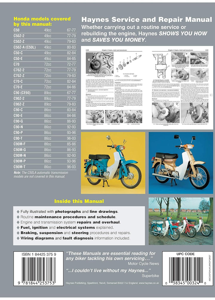 Honda C50, C70 &amp; C90: 1967 to 2003: (67 - 03) (Haynes Manuals)