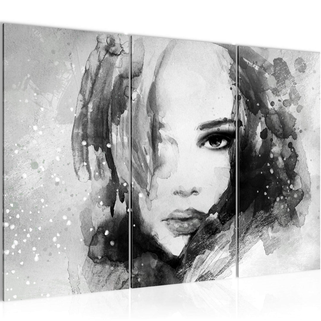 Runa Art Wandbilder Frau Abstrakt Bild XXL Wohnzimmer Schlafzimmer Schwarz Weiss Gemälde 120 x 80 cm
