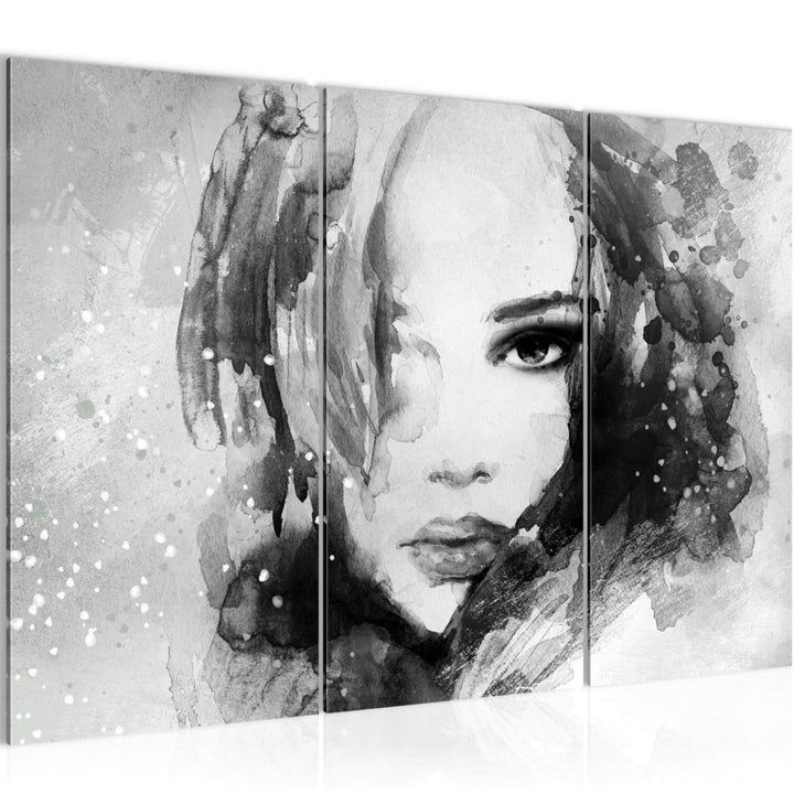 Runa Art Wandbilder Frau Abstrakt Bild XXL Wohnzimmer Schlafzimmer Schwarz Weiss Gemälde 120 x 80 cm
