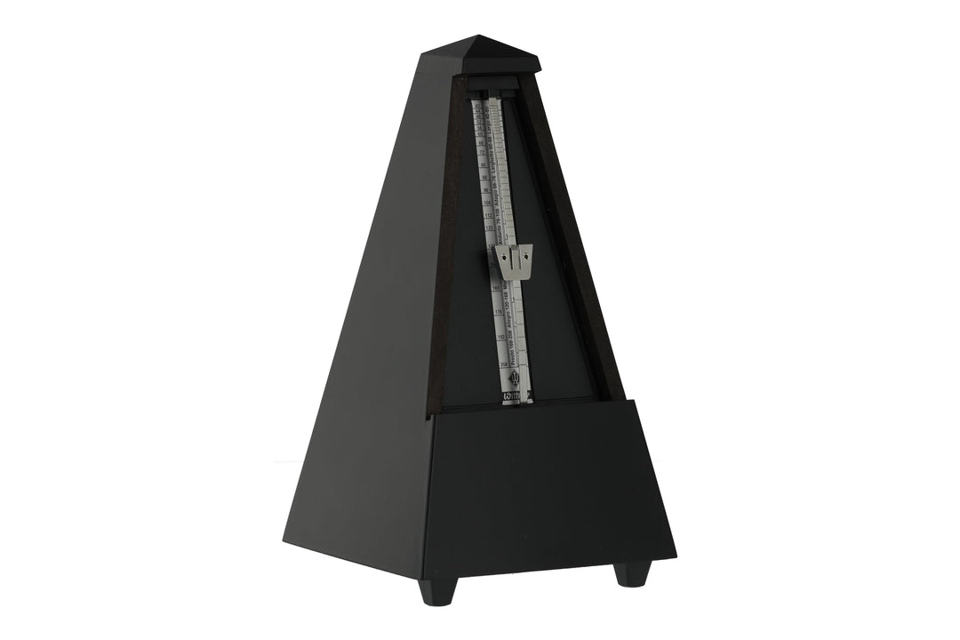 Wittner Metronom 816M Holzgehäuse mit Glocke Taktell Pyramidenform schwarz matt, schwarz matt