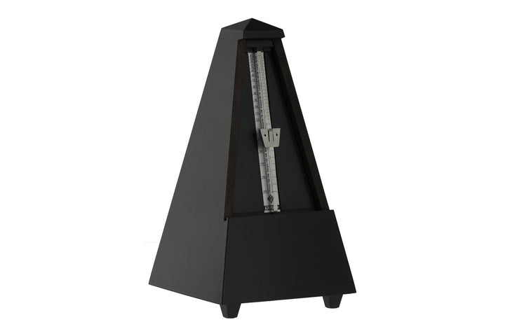 Wittner Metronom 816M Holzgehäuse mit Glocke Taktell Pyramidenform schwarz matt, schwarz matt