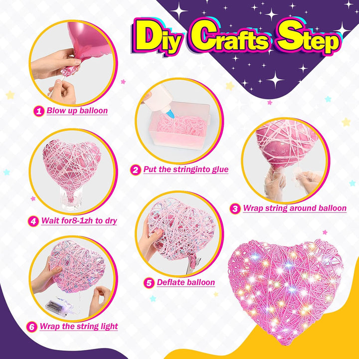 Tesoyzii Basteln Mädchen 8 9 10 11 12 Jahre, Geschenk Mädchen 8-12 Jahre 3D String Art Kit Spielzeug