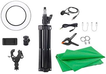 MyStudio Green Screen Studio Kit, Stativ, 2x3 m Greenscreen, Videoleuchte, Mikrofon