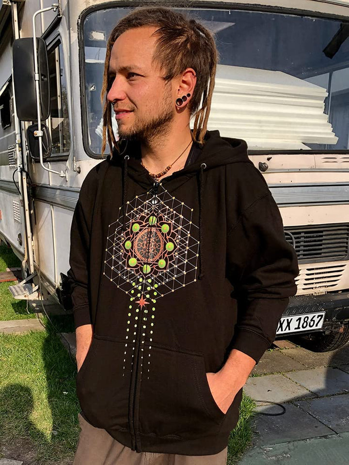 Mushroom Head Sweatshirt-Jacke schwarz (M), M