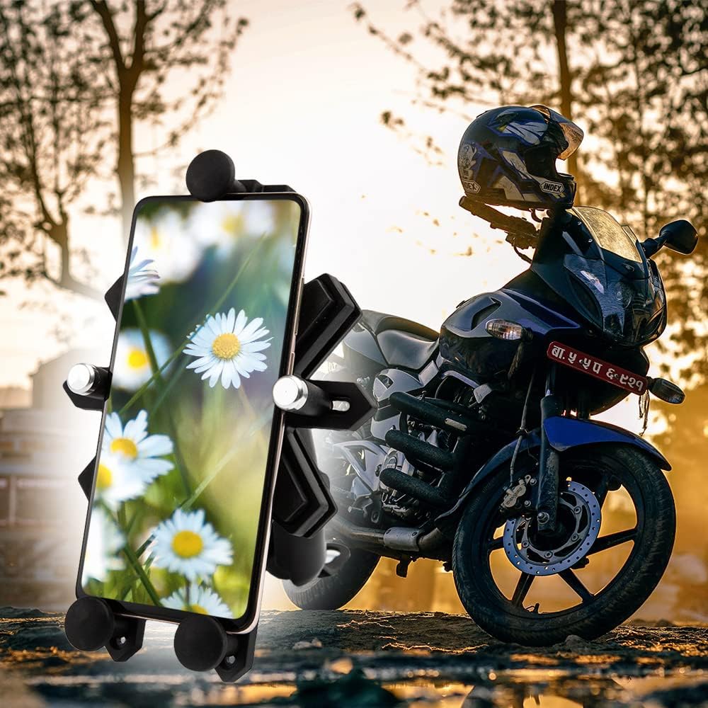 APEBAZY Motorrad-Fahrrad-Telefonhalterung, verstellbar, schwenkbar, stossfest und robust, Universal-