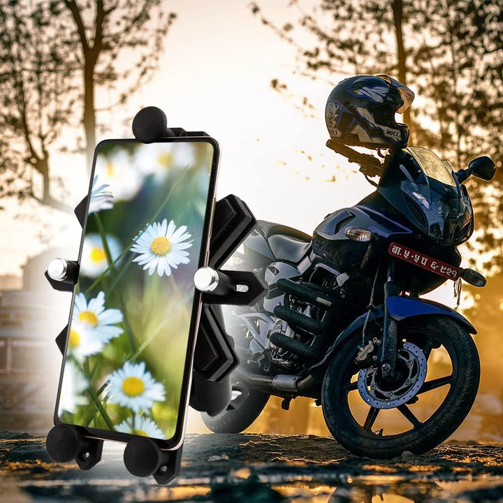 APEBAZY Motorrad-Fahrrad-Telefonhalterung, verstellbar, schwenkbar, stossfest und robust, Universal-