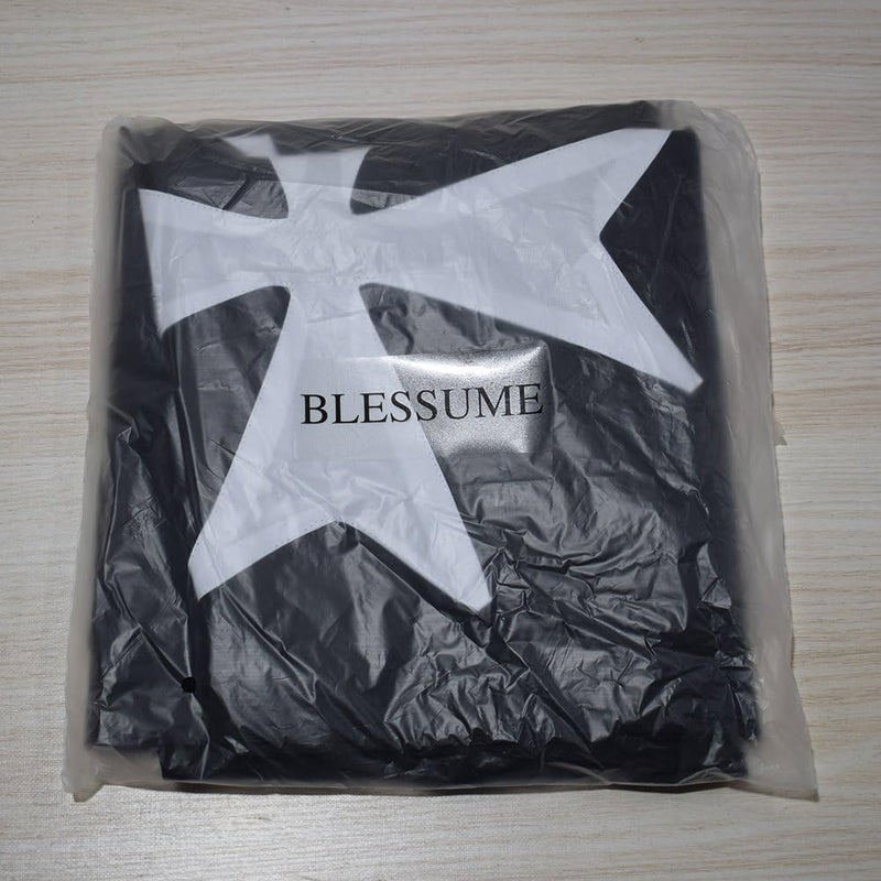 BLESSUME Mittelalter Ritter Kostüm Hospitaller Karneval LARP Cospaly, Schwarz Cloak mit Weisses Kreu